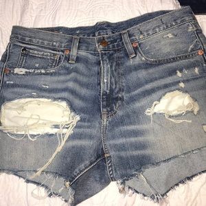 light/medium wash jean shorts
